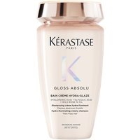 Kérastase Gloss Absolu Bain Crème Hydra-Glaze 250ml, pearl white bottle with iridescent logo and silver cap.