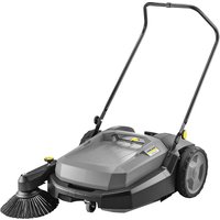 Gray Kärcher KM 70/20 C push sweeper with black handle, side brush, and large rear wheels.