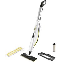 Karcher SC 3 Upright Steam Mop, white with black and yellow accents, ergonomic handle, detachable water tank.