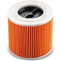 Orange Karcher cartridge filter with pleated design and white top for NT 30/1 Classic, WD, and SE vacuum cleaners.