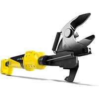 Yellow and black Karcher cordless tree lopper with sharp dual blades and ergonomic handle.