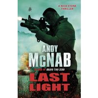"Last Light book cover featuring a soldier with a rifle against a smoky green battlefield background."