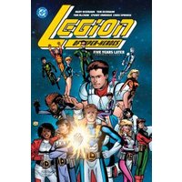 "DC Comics hardcover, Legion of Super-Heroes Vol. 2, vibrant superhero group illustration on cover"