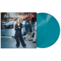 "Teal vinyl record 'Let Go' by Vinyl Castle, featuring a cover with a person in black on a blurred city street."