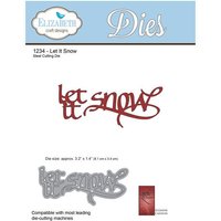 "Let It Snow" steel cutting die with cursive text design, compatible with leading die-cutting machines.
