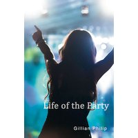 Silhouette of a woman dancing with raised arms, colorful lights in background, text "Life of the Party" on cover.