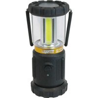 Black Lighthouse Mini LED Camping Lantern with clear cylindrical casing and yellow accents.