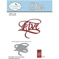 Red "Live" die-cutting die with elegant script design, compatible with most die-cutting machines.