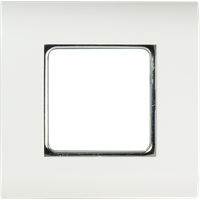 White LogiLink flush mount faceplate, 80x80mm, with central 45x45mm opening and sleek minimalist design.