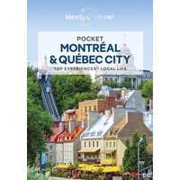 Lonely Planet Pocket Montreal & Quebec City guidebook with colorful cityscape and historic buildings on cover.