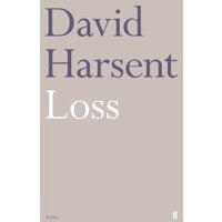 Beige book titled "Loss" by David Harsent with large purple and white text on the cover.