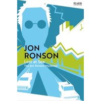 "Lost at Sea paperback by Jon Ronson, blue cover with abstract silhouette and geometric shapes"