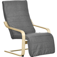 Dark grey HOMCOM lounge chair recliner with adjustable footrest and light wood frame.
