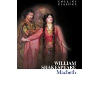 Collins Classics edition of "Macbeth" by William Shakespeare, cover with two actors in period costumes.