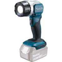 Makita DML808 18V LXT LED torch, teal and black, with ergonomic grip and adjustable head.