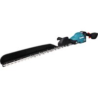 Makita UH014G 40v Max XGT cordless brushless hedge trimmer, blue body, black handle, 750mm dual-action blade.