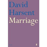 Purple book cover titled "Marriage" by David Harsent, featuring blue and cream text.
