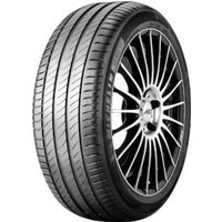 Michelin Primacy 4+ tire, 225/55 R16, black with rim protection ridge, sleek tread pattern, mounted on alloy wheel.