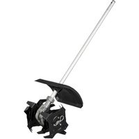 Milwaukee M18 FOPH-CA Fuel QUIK-LOK cultivator attachment with black tines and silver shaft.