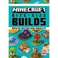 "Minecraft Bite-Size Builds book with pixelated mini-projects and colorful block designs on the cover"