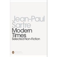 White paperback book "Modern Times" by Jean-Paul Sartre, minimalist cover with gray text and Penguin Classics logo.