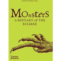 Green book cover titled "Monsters: A Bestiary of the Bizarre" with an illustration of a clawed monster hand.