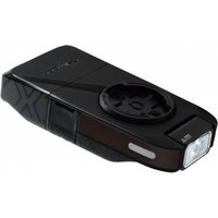 "Black Moon MX-HM USB rechargeable front light with center handlebar mount and rectangular LED lens"