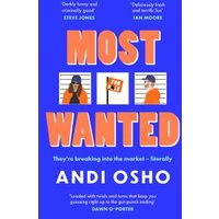 Blue book cover titled "Most Wanted" by Andi Osho, featuring orange text and illustrations of two people.
