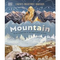 "Mountain book cover with illustrated peaks, snowy landscape, and bold white title text"