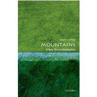 Green cover book titled "Mountains: A Very Short Introduction" by Martin F. Price, published by Oxford.
