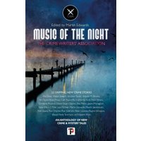 "Book titled 'Music of the Night' with a misty pier scene and birds, edited by Martin Edwards, crime and mystery anthology"