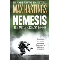 "Book titled 'Nemesis' by Max Hastings, featuring a soldier image and green to white gradient background."