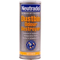 Neutradol Dustbin Odour Destroyer 350g canister, blue and orange label, for indoor and outdoor use.
