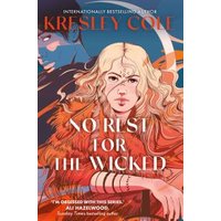 Book cover for "No Rest for the Wicked" by Kresley Cole, featuring a blonde woman in a red cloak with swirling patterns.