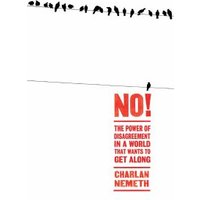 White book cover with red text "NO!" and birds on a wire above the title.