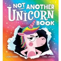 "Colorful children's book with a grumpy unicorn on the cover, rainbow background, and bold white title text."