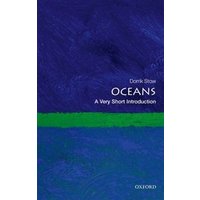 Blue and green cover of "Oceans: A Very Short Introduction" by Oxford, featuring abstract ocean artwork.