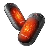 Black OCOOPA UT3 Lite magnetic hand warmers with red LED display, ultra-thin, portable, 3 heat levels, 2-pack.