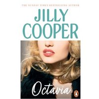 "Octavia book cover by Jilly Cooper featuring a close-up of a woman's face with blonde hair and red lips"