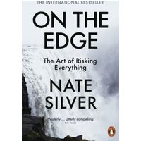 "Book titled 'On the Edge' by Nate Silver, featuring a waterfall on the cover with bold black text."