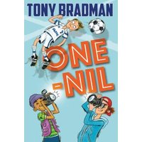 Children's book "One-Nil" by Tony Bradman, featuring a soccer player and two kids with cameras on the cover.