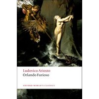 "Orlando Furioso book with dark, dramatic cover art featuring a knight and a nude figure, Oxford World's Classics edition"