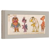 "Hardcover book 'Out of My Head' with illustrated whimsical creatures on a beige cover"