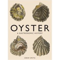 "Oyster book cover featuring four illustrated oysters with textured shells on a beige background."