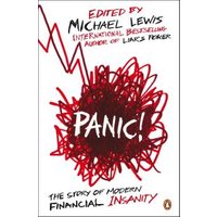 "Panic" book by Michael Lewis, white cover with red scribbles and bold black text, Penguin logo at bottom.