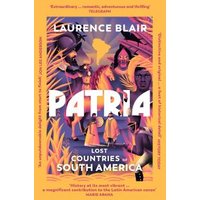 "Patria book cover with vibrant orange and purple illustration of South American landscape and figures"