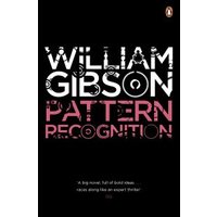 Black book cover titled "Pattern Recognition" by William Gibson with bold white and pink text.