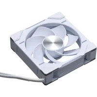White Phanteks D30-120 computer case fan, 12 cm, with sleek design and curved blades, single unit.