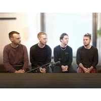 "Picture This album cover featuring four men sitting on a bench in casual clothing against a blurred background"
