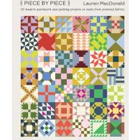 "Piece by Piece book with colorful quilt patterns on cover, featuring geometric designs in various shapes and colors"